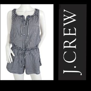 J. Crew Black & White Gingham Romper - Size Medium